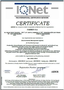 Certificado IQnet Sistema de Gestión del Medio Ambiente